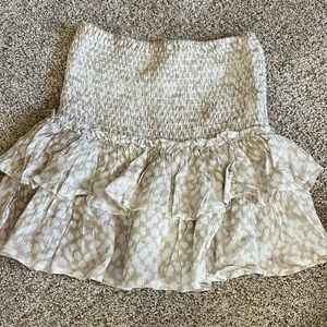 Skylar & Madison boutique skirt beige and cream tiered ruffle worn 1x size S
